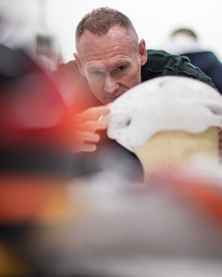 Angelo Gotti, KASK Founder and CEO, in the R&D lab.